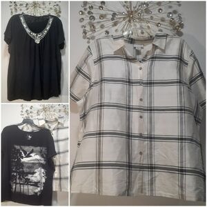 🔥Last Day🔥 Avenue Oversize Silk Shirt 26 + Graphic Tee 5X + BOGO Free Bead Top